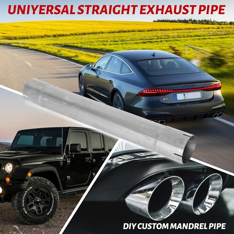 STMGW Silver Galvanized Straight Exhaust Pipe Tubing Steel 30 Inch Long 4 Inch OD - Image 5